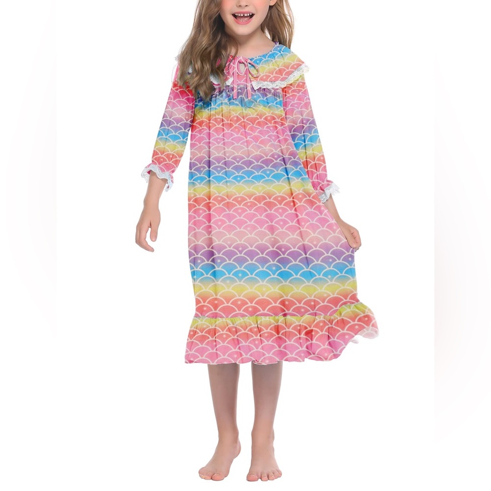 Ekouaer Girl's Soft Princess Nightgowns Sleep Shirt, mermaid
